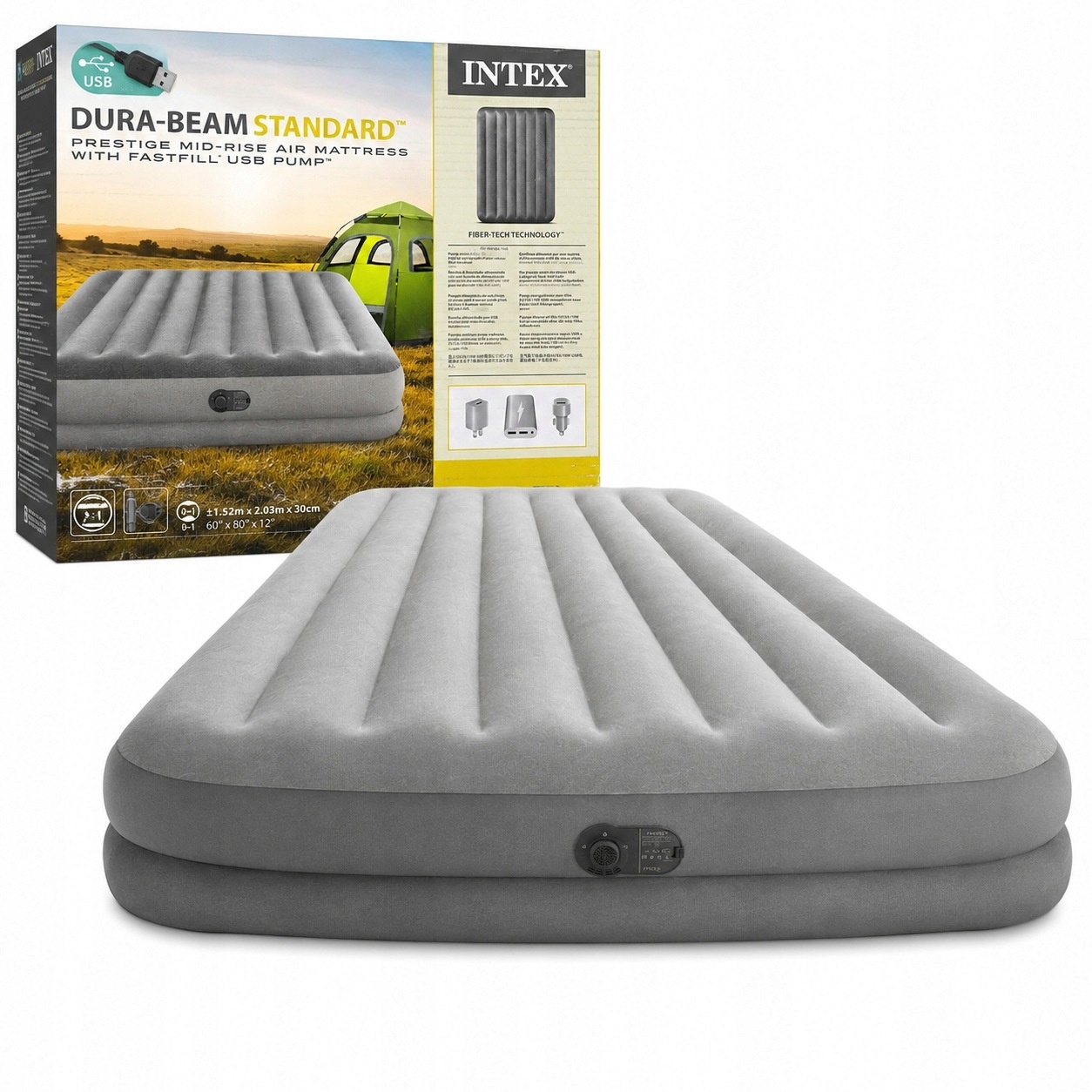Tytuł Allegro Materac Dmuchany Intex Dura-Beam Standard 152x203x30 cm — zdjęcie 2