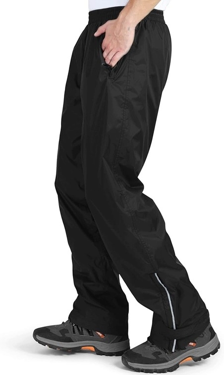Męskie spodnie przeciwdeszczowe wodoodporne 5000 mm czarne M/32" — zdjęcie 3
