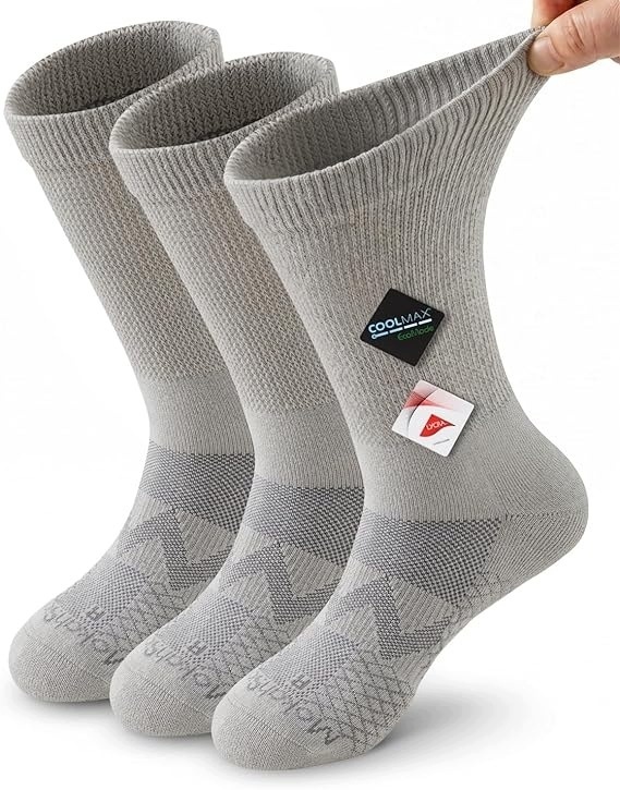 Mokah Stone skarpety dla diabetyków Coolmax Lycra bezuciskowe szare XL — zdjęcie 2