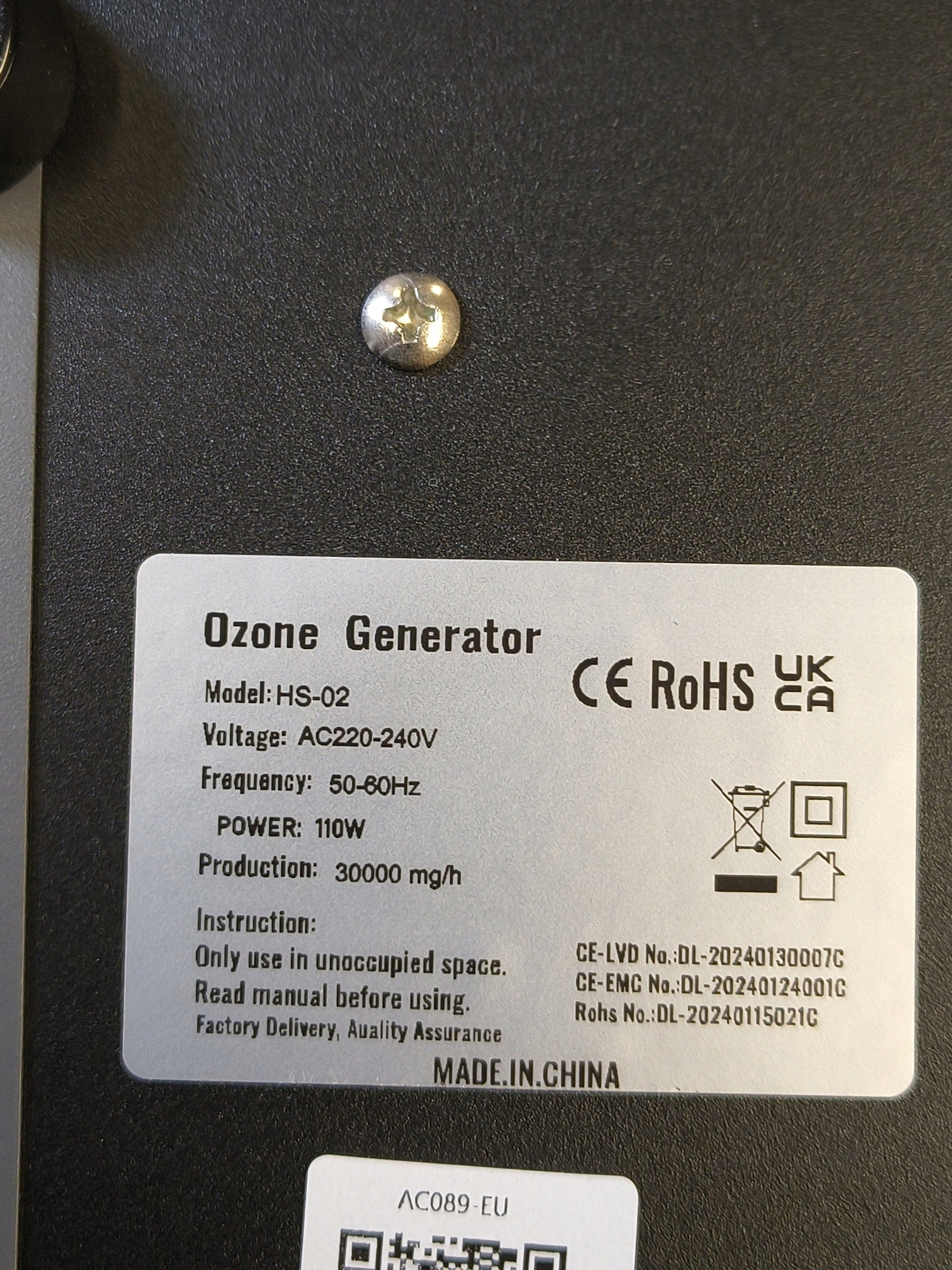 iCARE generator ozonu HS-02/SS-Y02 110 W — zdjęcie 9