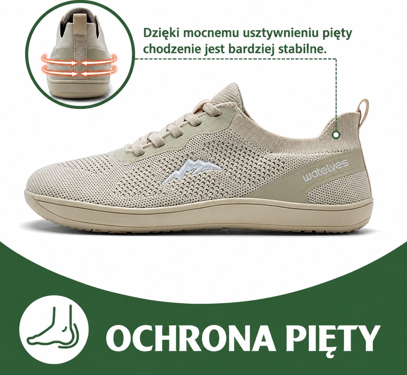 Watelves Buty męskie barefoot szerokie oddychające lekkie beżowe rozmiar 42 — zdjęcie 4