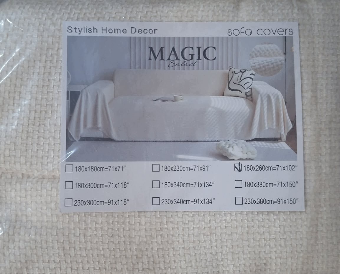 MAGIC Select Narzuta na sofę i kanapę BEŻOWA 180x260 cm — zdjęcie 3