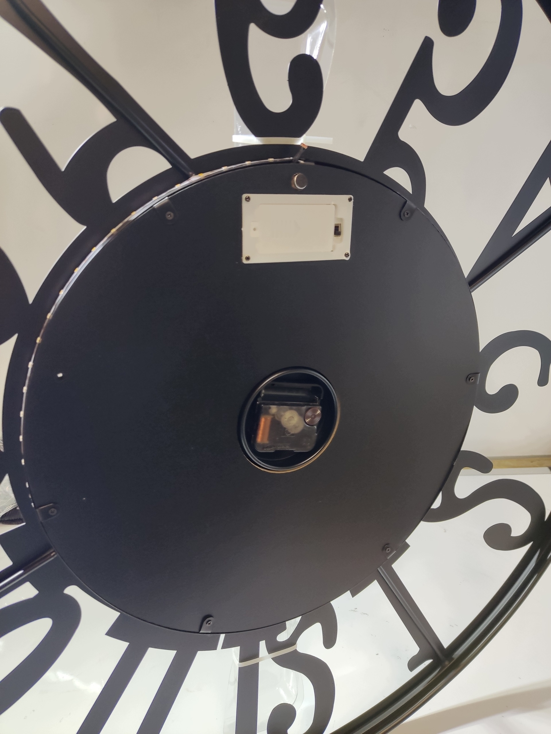 Duży Zegar Ścienny Loft 80 cm LED Drewno Cichy Mechanizm Czarny — zdjęcie 3