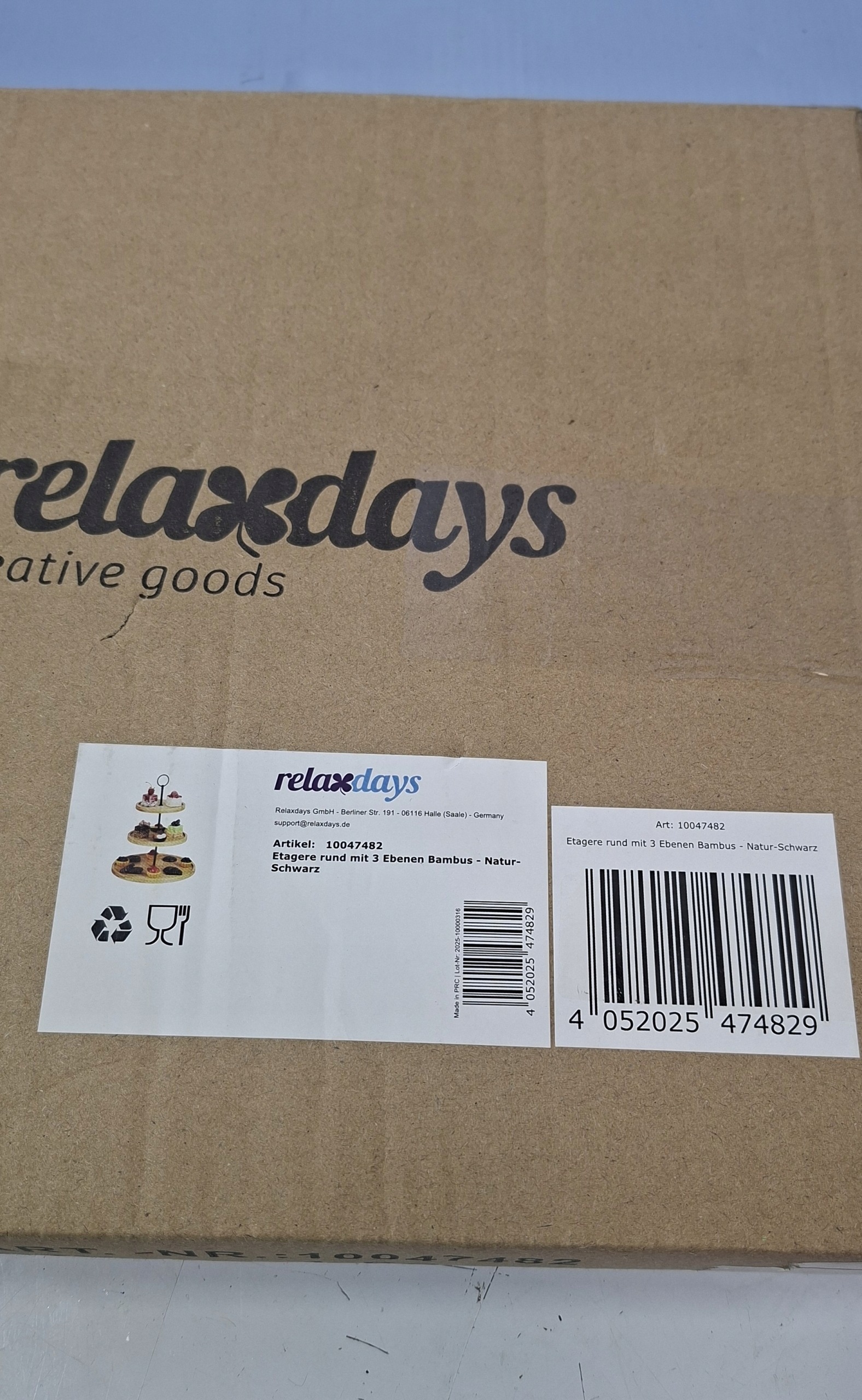 Relaxdays Patera 3-poziomowa bambusowa etażerka na ciasto przekąski — zdjęcie 7