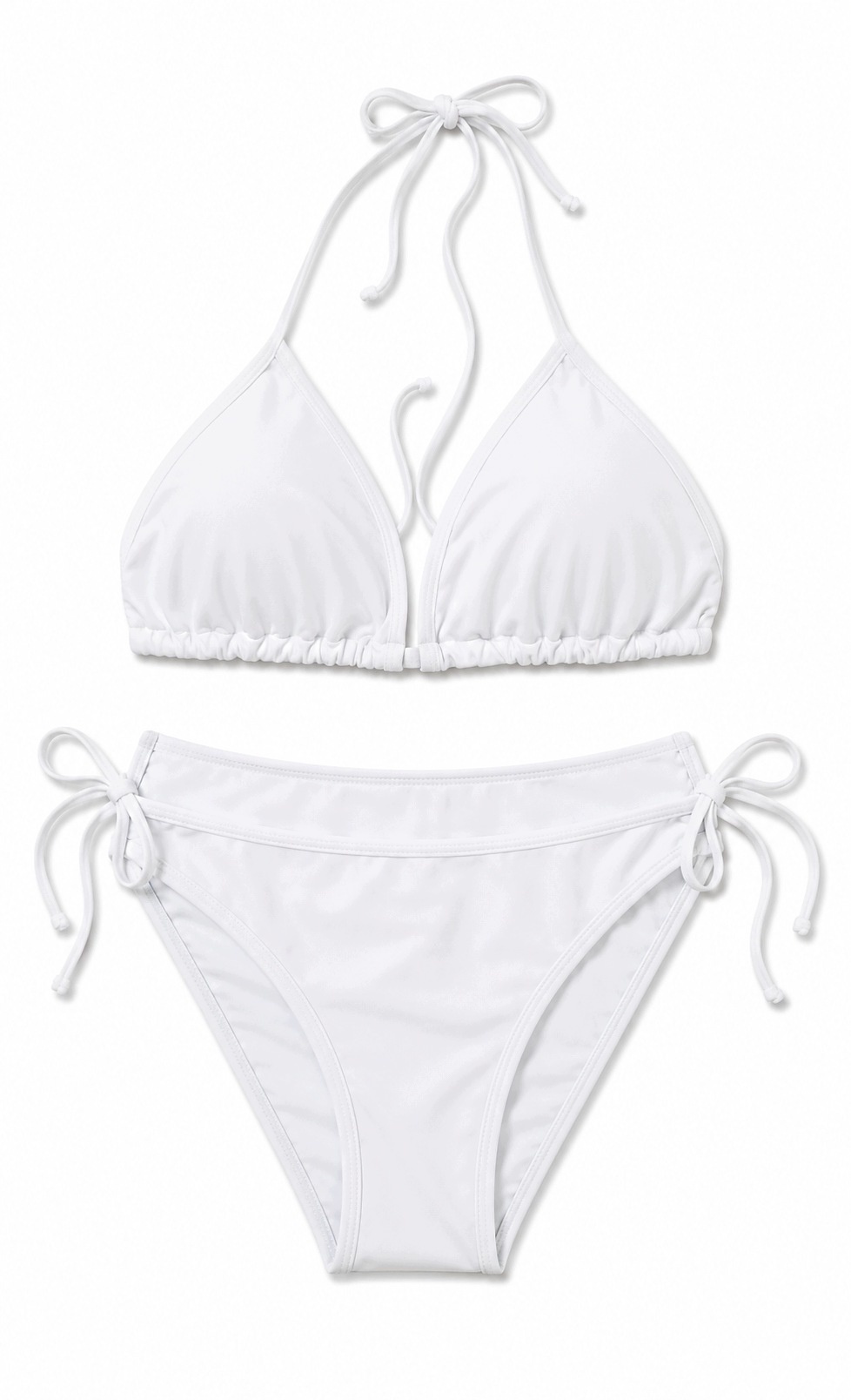 Bikini Białe Damskie Wiązane Strój Kąpielowy Dwuczęściowy Rozmiar L — zdjęcie 2