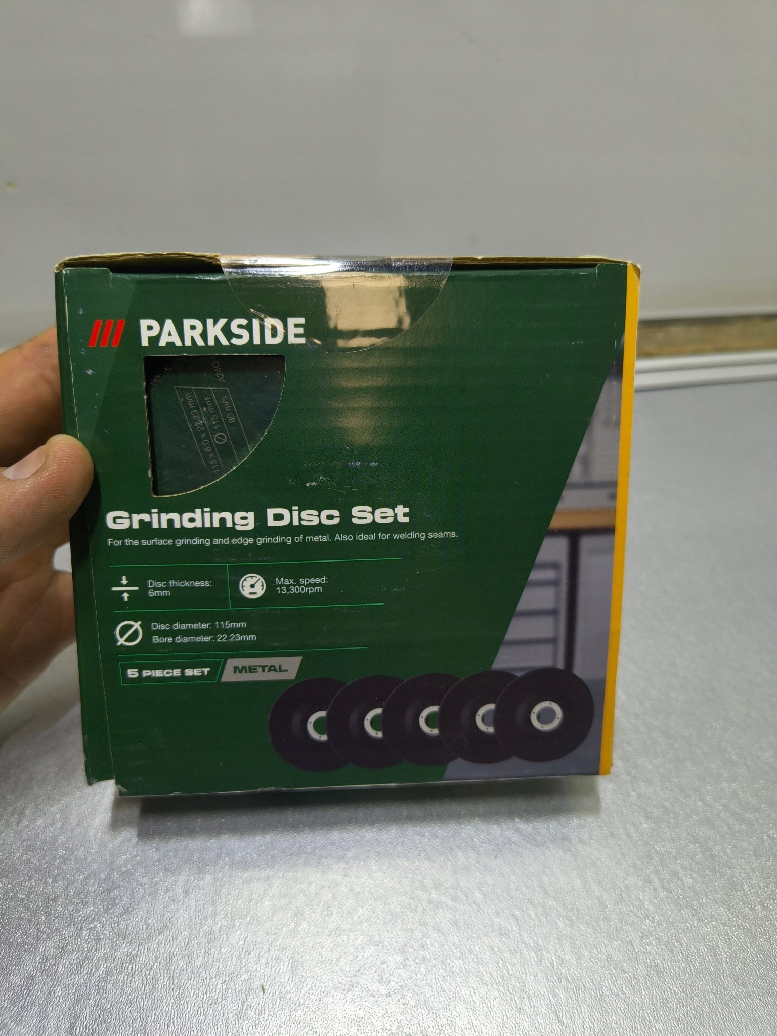 PARKSIDE zestaw tarcz szlifierskich do metalu 115 mm 5 szt. — zdjęcie 3