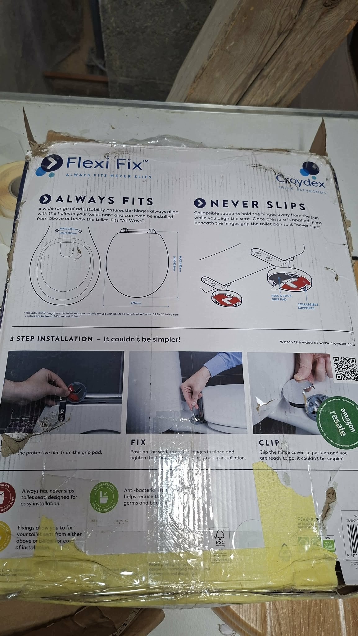 Croydex Tramonti deska sedesowa WC dąb Flexi-Fix wolnoopadająca — zdjęcie 7