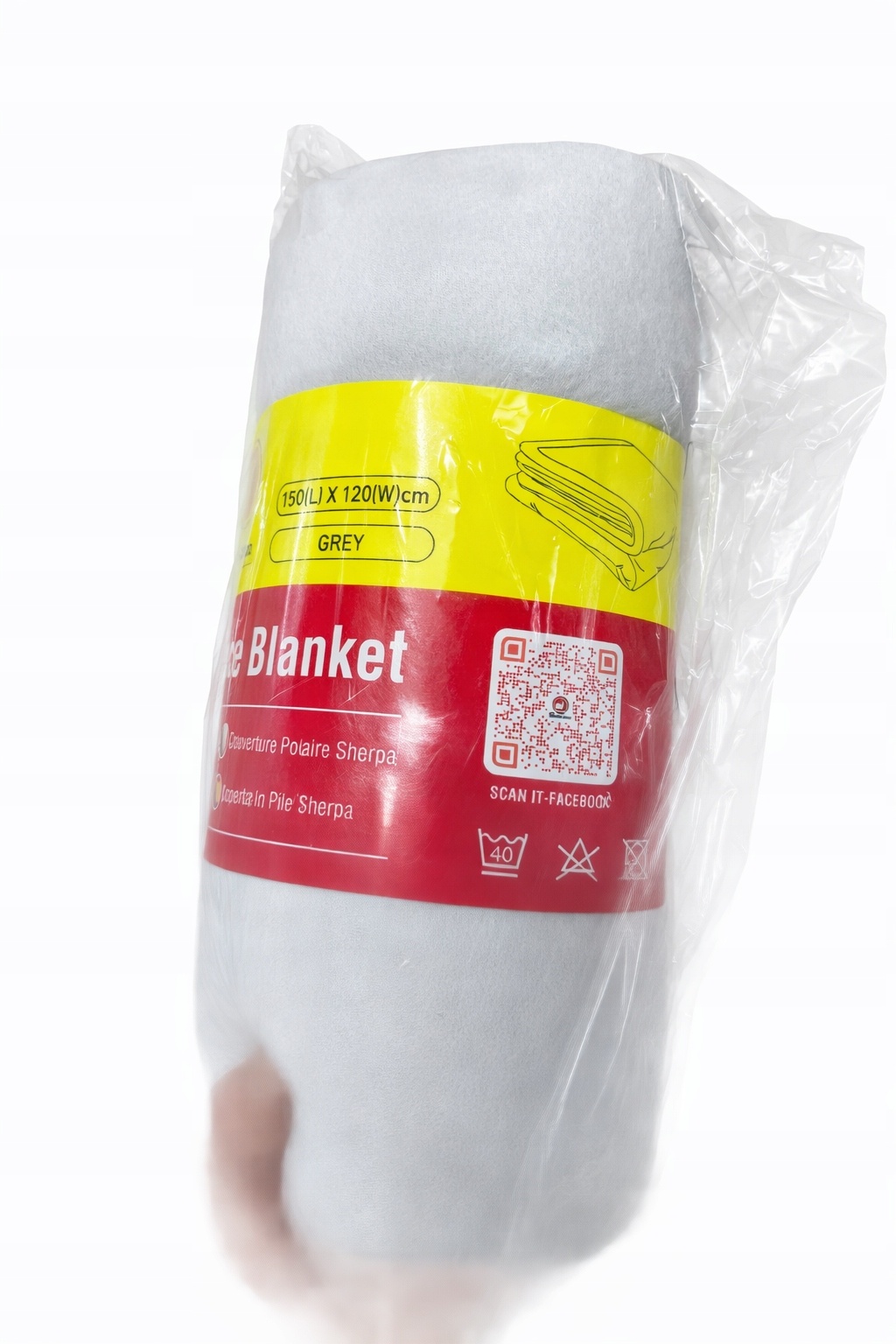 Koc Sherpa polar 150×120 cm szary | Mia & Coco | miękki i ciepły | OEKO-TEX — zdjęcie 3