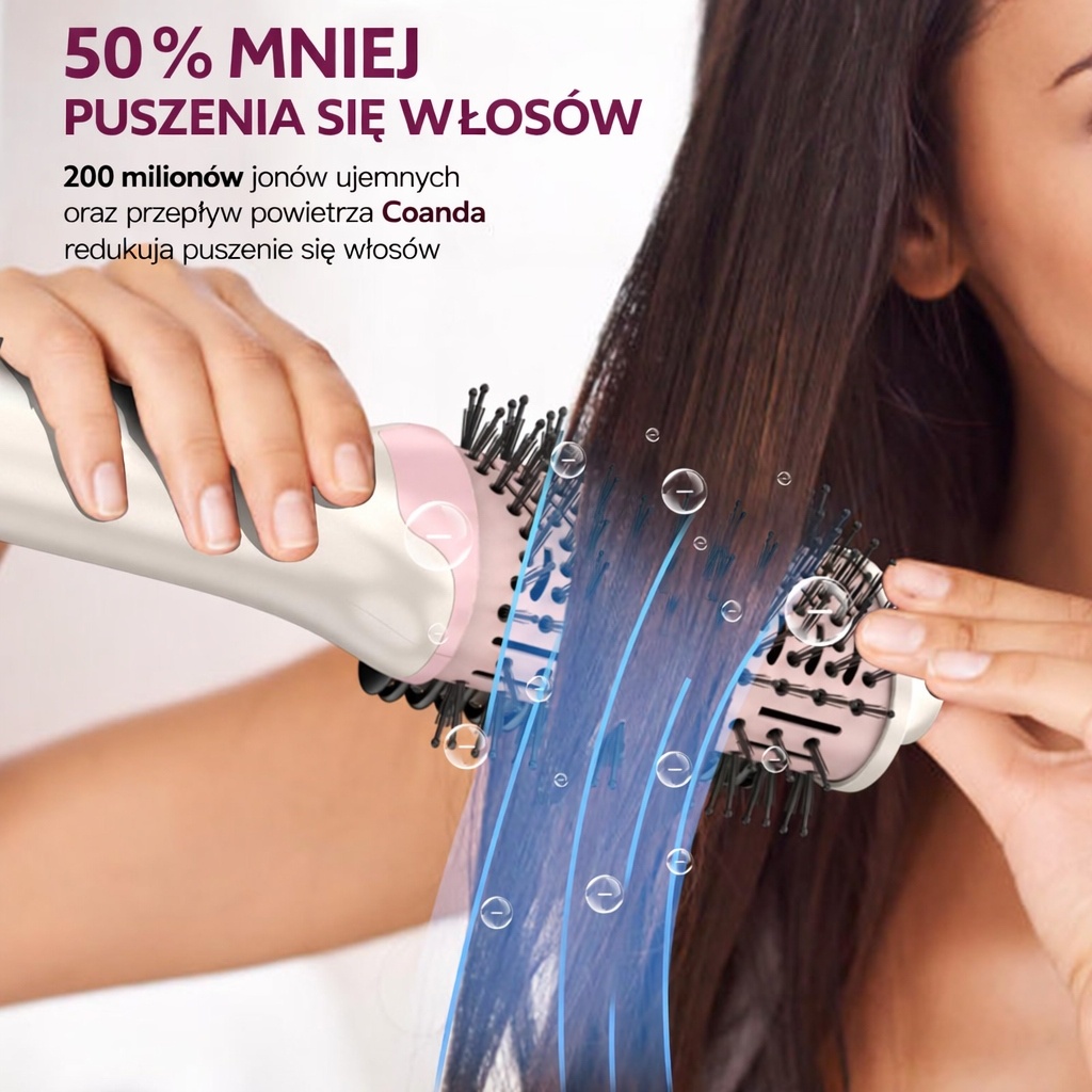 WEBEAUTY SZCZOTKA PROSTUJĄCA DO WŁOSÓW PTC JONIZACJA 1400W SUSZARKA 2w1 — zdjęcie 5