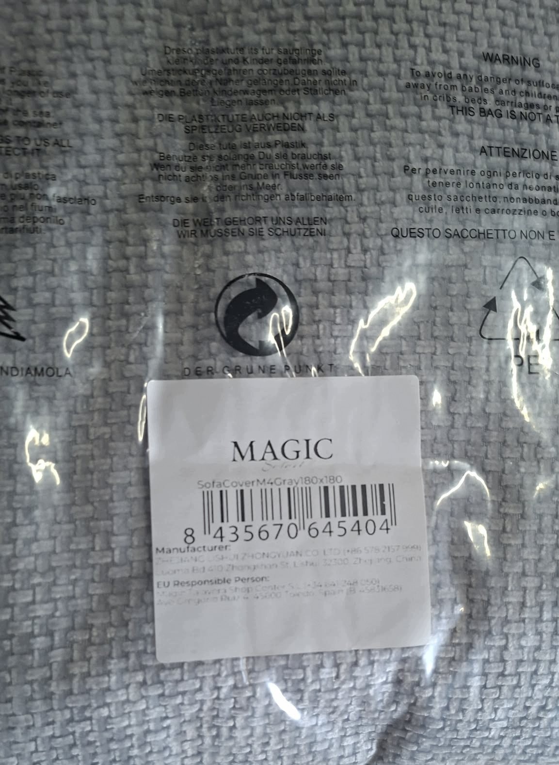 MAGIC Select Narzuta na sofę i kanapę SZARY 180x180 cm — zdjęcie 4