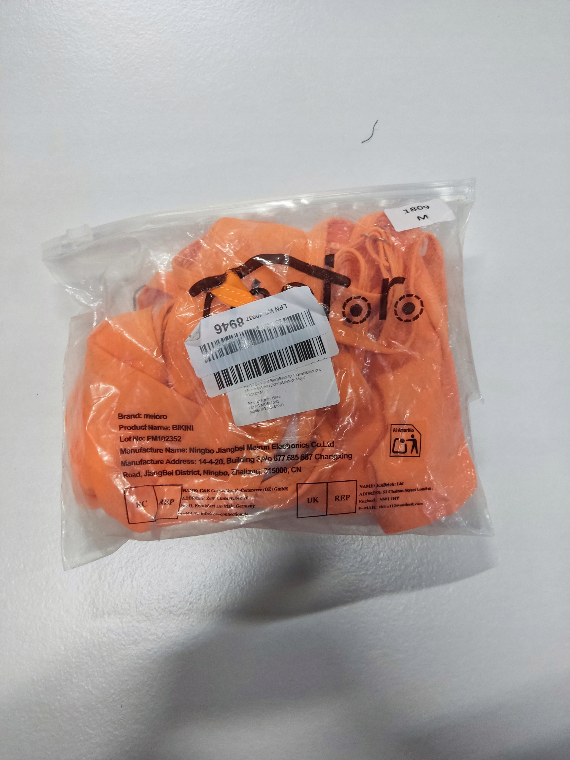 Damski strój kąpielowy bikini pomarańczowy neon rozmiar M — zdjęcie 8