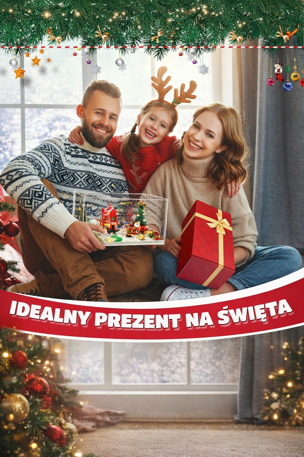 Zestaw świąteczny DIY domek LED figurki choinka bałwan dekoracja świąteczna — zdjęcie 6