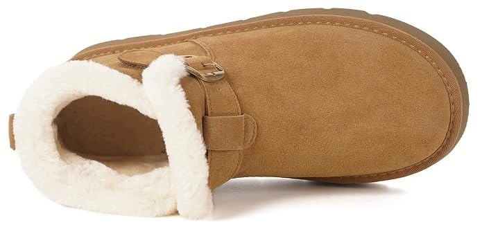 Buty zimowe śniegowce damskie zamszowe ocieplane futerkiem rozm. 40 — zdjęcie 5