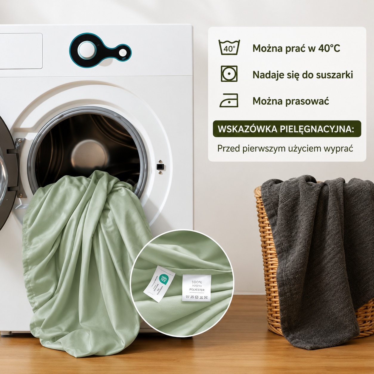2x Puredown Prześcieradło z Gumką Mikrofibra 140x200 Zielone 120 g/m² — zdjęcie 6