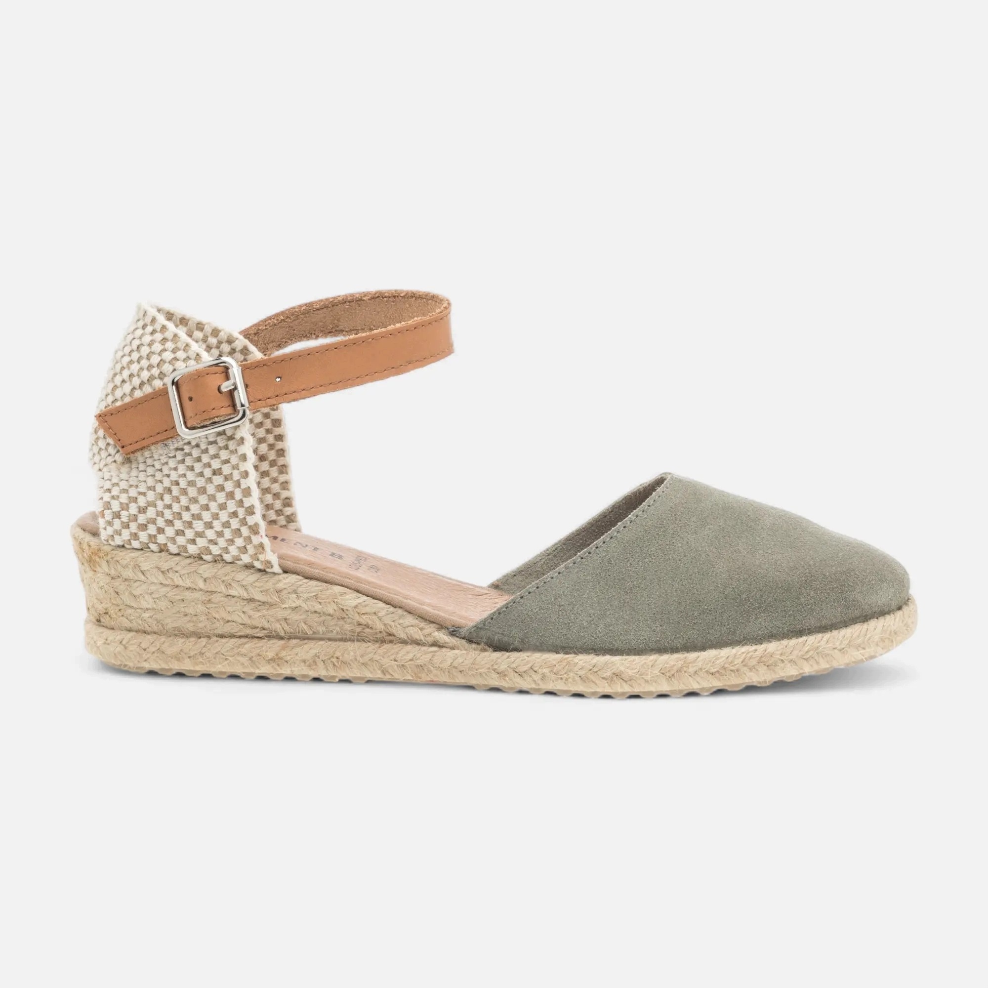 Espadryle damskie na koturnie sandały khaki rozm. 37 — zdjęcie 2