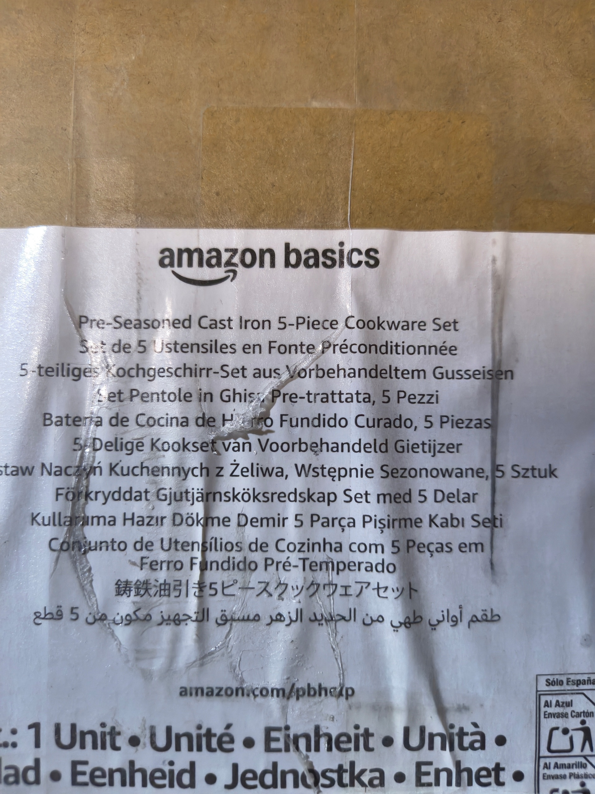 Zestaw naczyń żeliwnych Amazon Basics 5 elementów patelnie garnek grill — zdjęcie 7