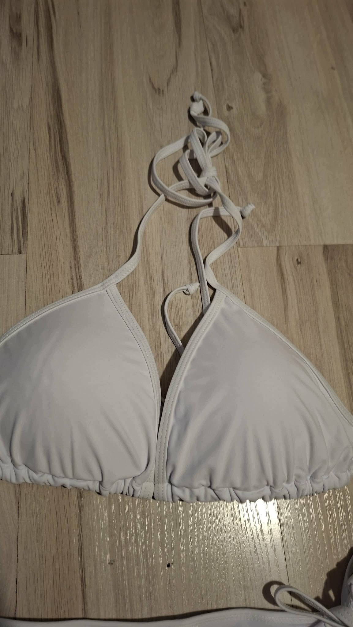 Bikini Białe Damskie Wiązane Strój Kąpielowy Dwuczęściowy Rozmiar L — zdjęcie 7