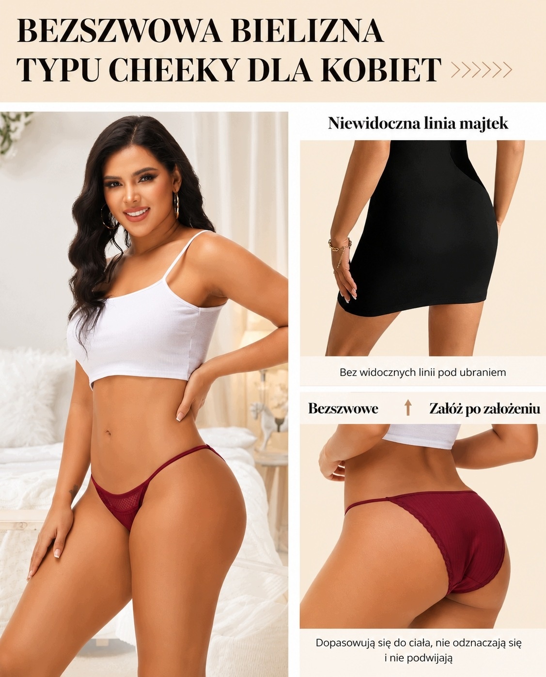Stringi Damskie Bikini Bawełniane Koronkowe 6 szt. Bezszwowe rozm. S — zdjęcie 6