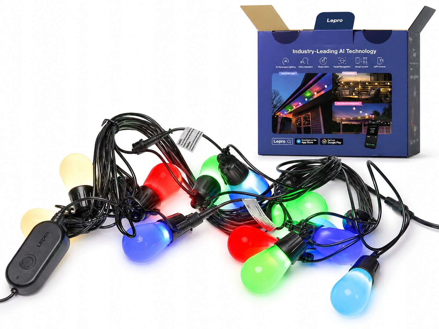 Girlanda ogrodowa LED Lepro ZB1 RGB + ciepła biel 15m IP65 smart apka — zdjęcie 2