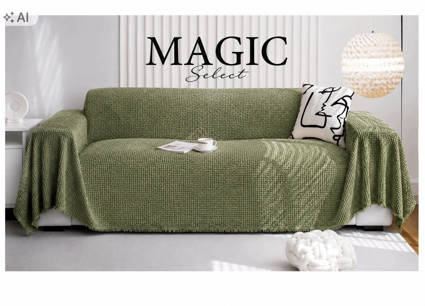 MAGIC Select Narzuta na sofę i kanapę ZIELONA 180x260 cm — zdjęcie 2