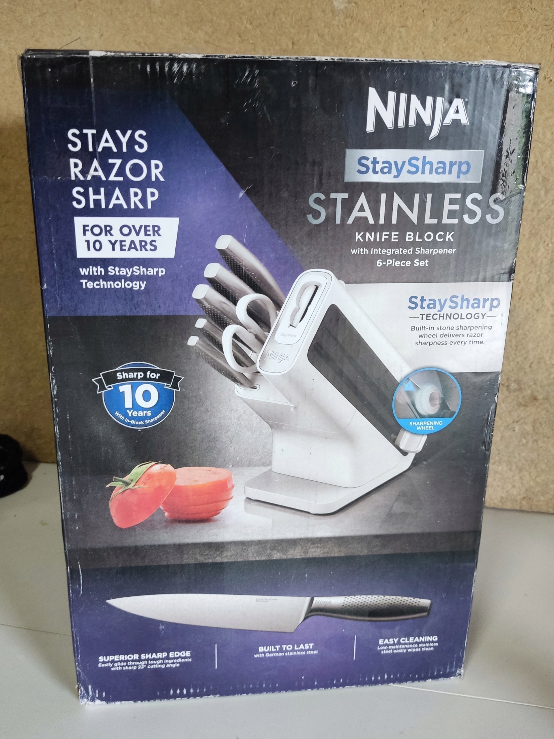 Ninja StaySharp Stainless zestaw 5 noży + nożyczki blok z ostrzałką — zdjęcie 4