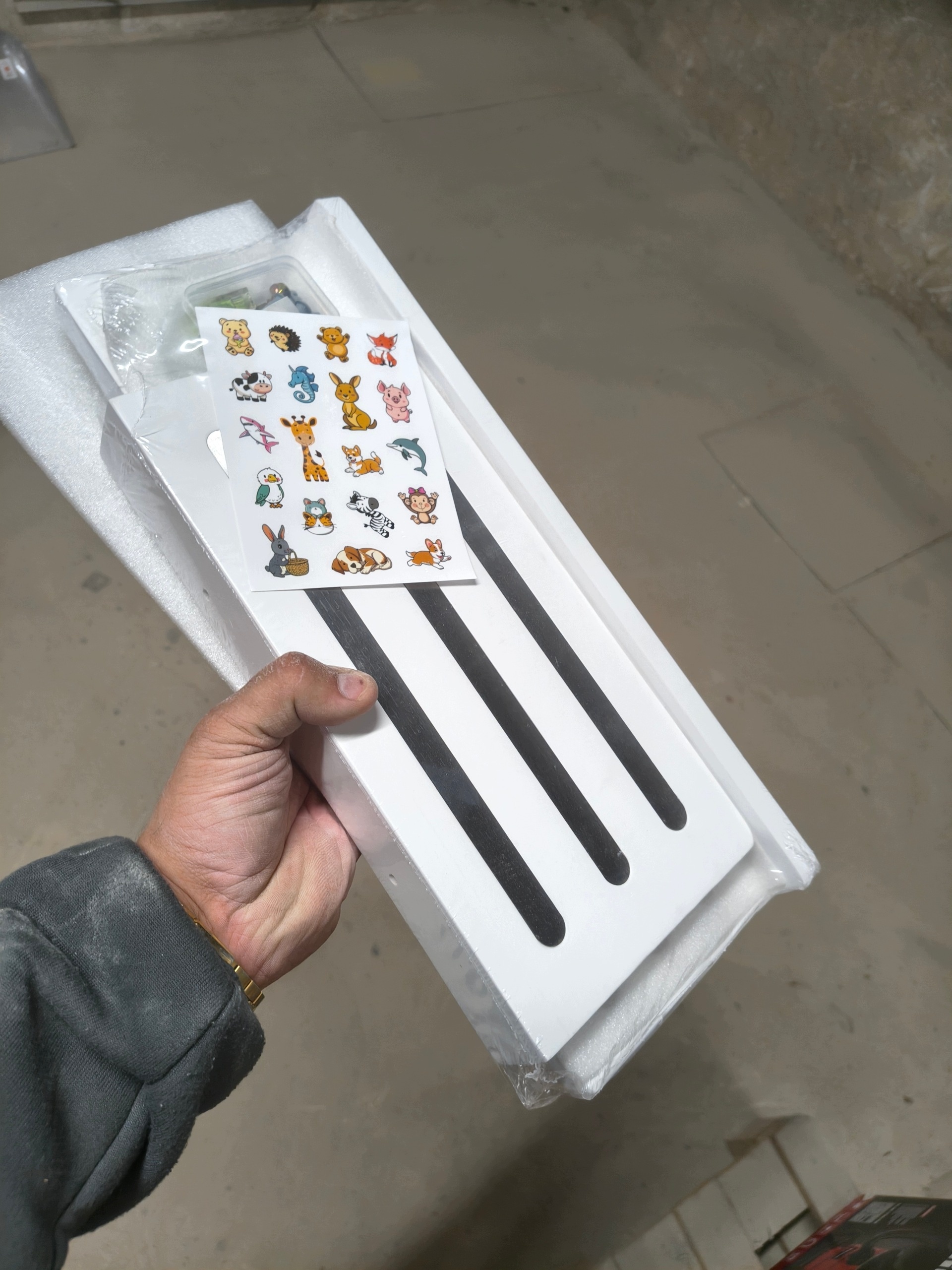 2x Półka ścienna magnetyczna organizer metalowy z magnesami biała 30 cm — zdjęcie 8