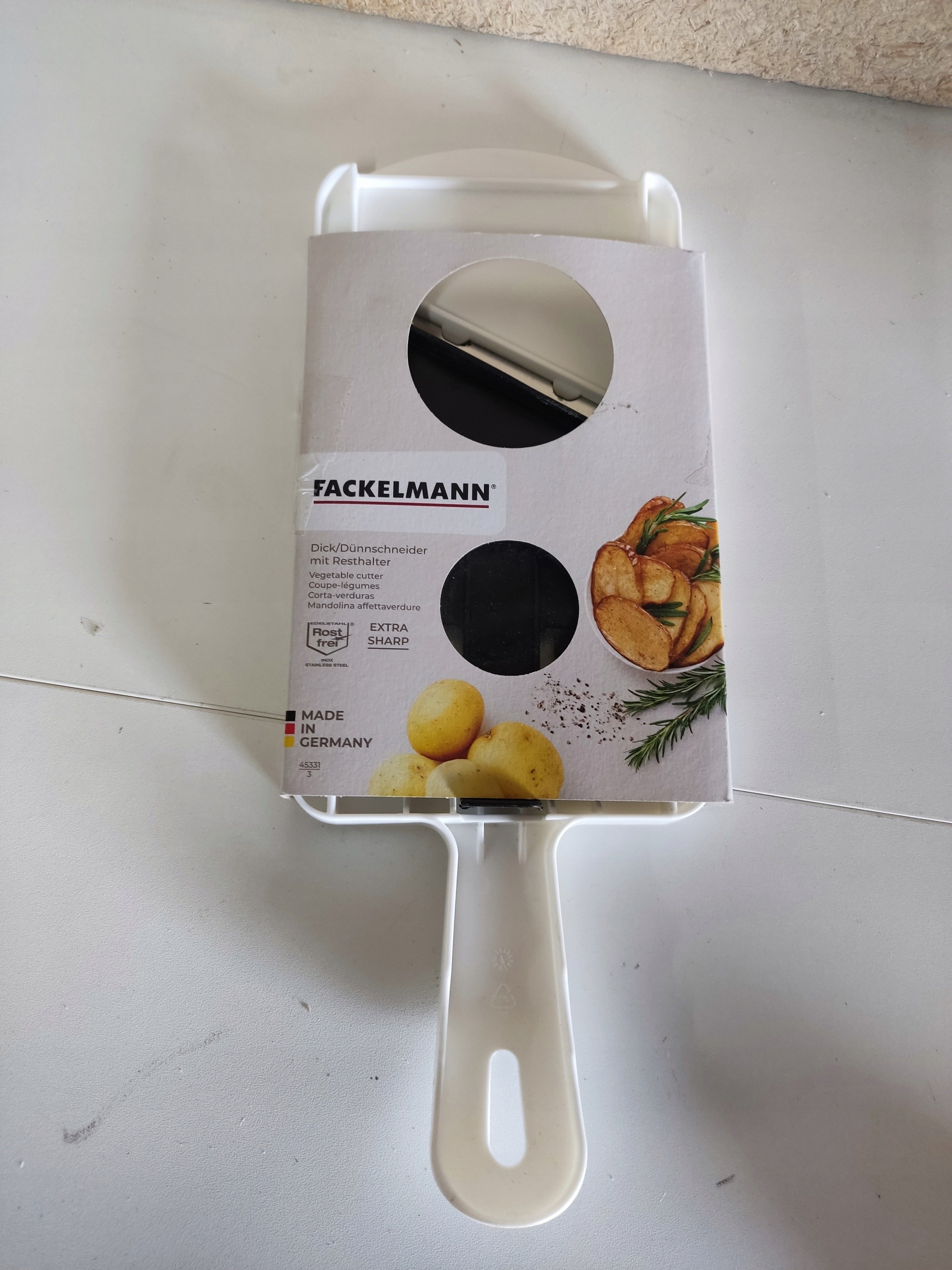Fackelmann 45331 Szatkownica tarka do warzyw z regulowanym ostrzem szara — zdjęcie 3