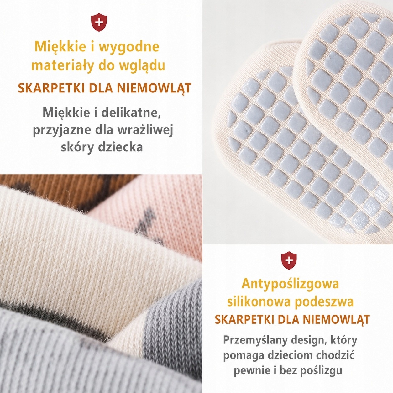 Skarpetki antypoślizgowe dziecięce 5 par 12-14 cm 1-3 lata — zdjęcie 6
