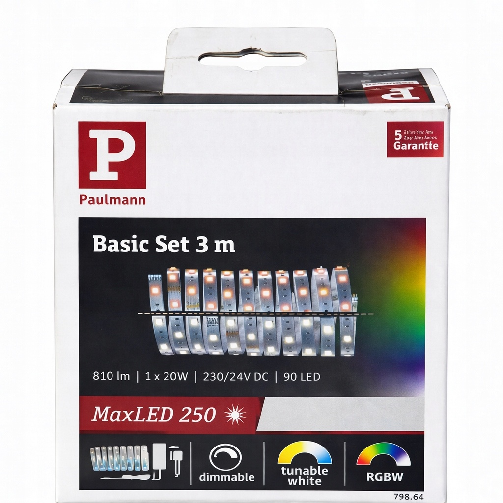 Paulmann MaxLED 250 Basic Set 3m RGBW LED 20W pilot ściemniacz zestaw — zdjęcie 2