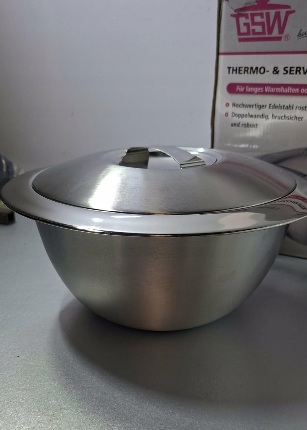GSW Miska termiczna 3,2 l stal nierdzewna z pokrywą 22 cm — zdjęcie 4