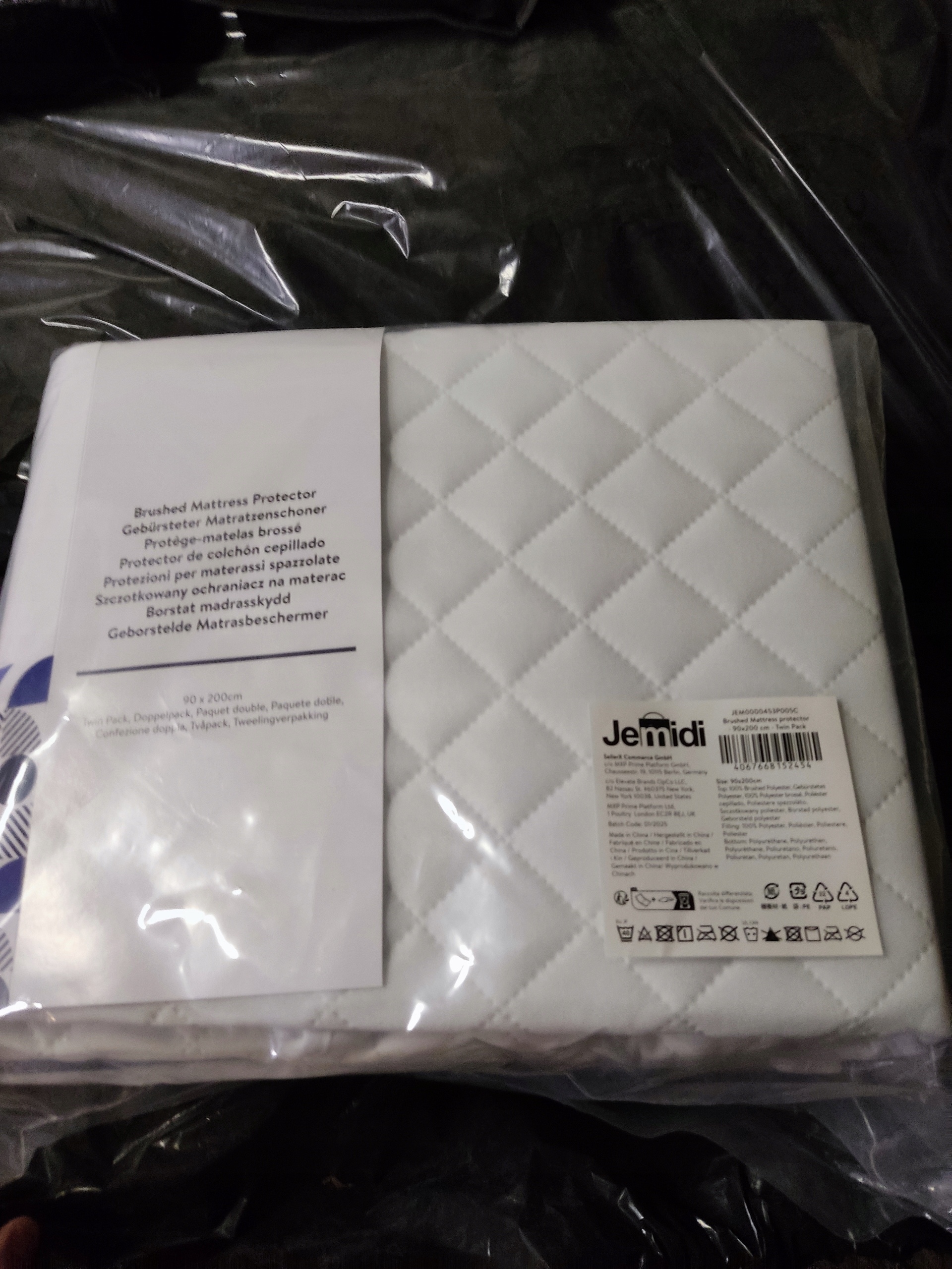 Ochraniacz na materac 90x200 cm Jemidi pikowany nakładka Twin Pack 2szt — zdjęcie 3