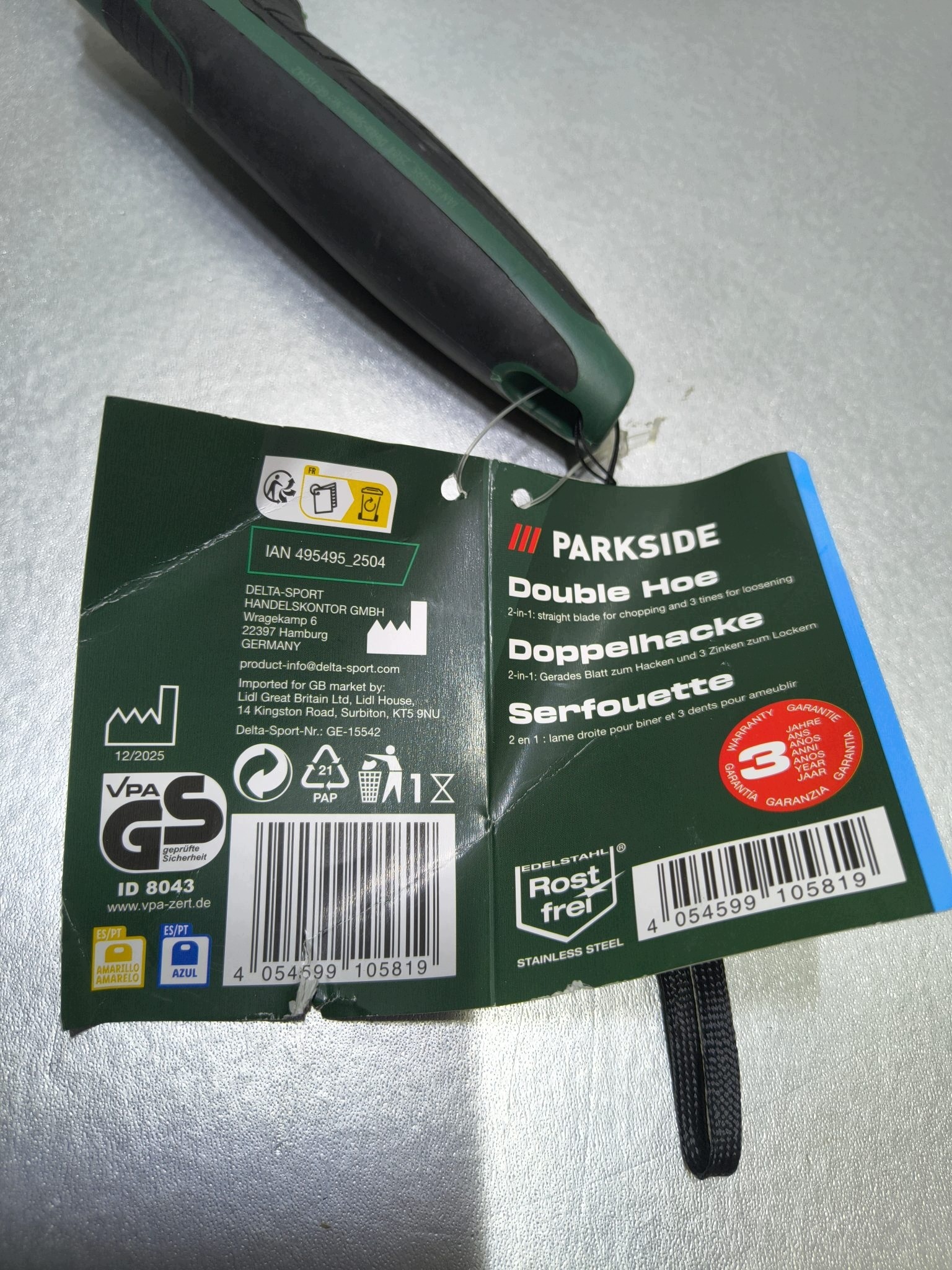 PARKSIDE dwustronna motyczka Double Hoe stal nierdzewna — zdjęcie 3