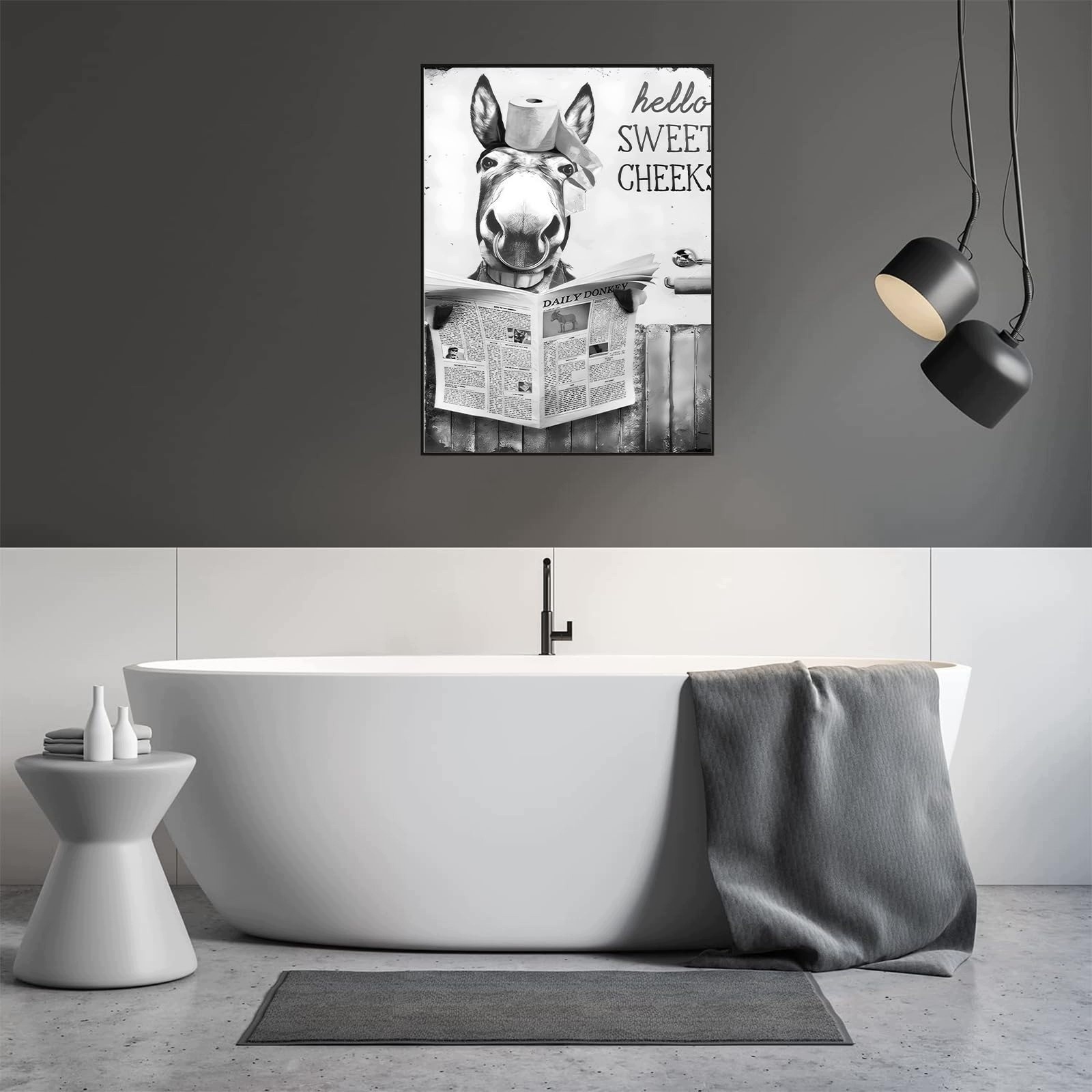 Zestaw 3 Plakatów Highland Cow Łazienka Toaleta 60x90 cm Bez Ram — zdjęcie 5