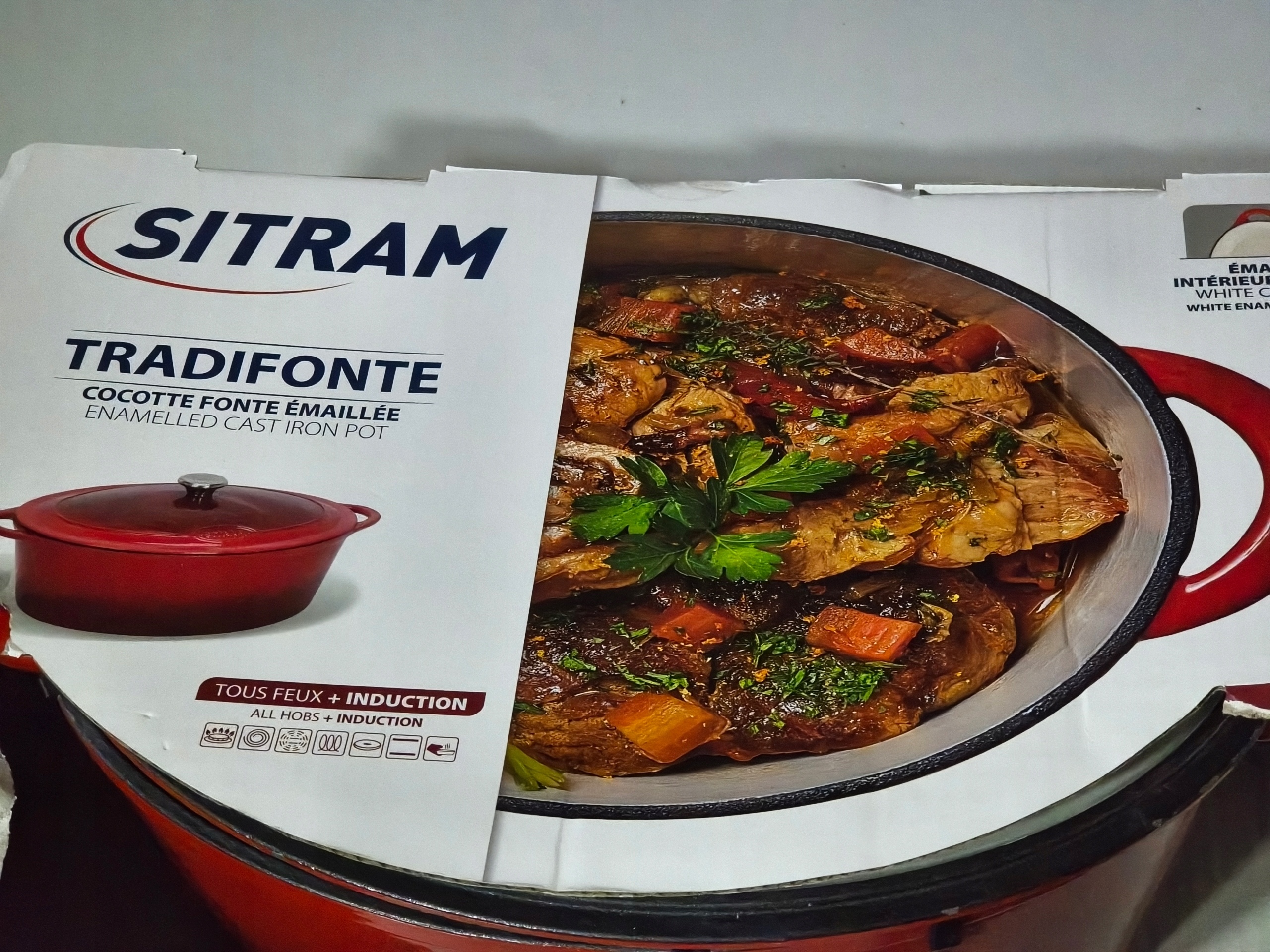 Garnek żeliwny SITRAM Tradifonte 9L emaliowany indukcja piekarnik — zdjęcie 6