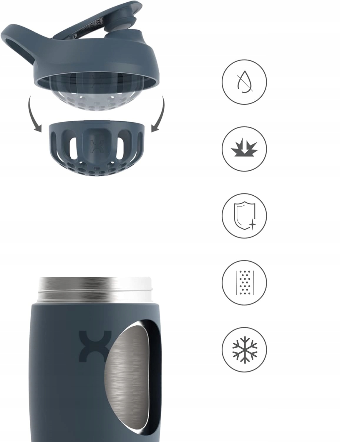 PROMiXX izolowana butelka na wodę ze stali nierdzewnej 550 ml — zdjęcie 9