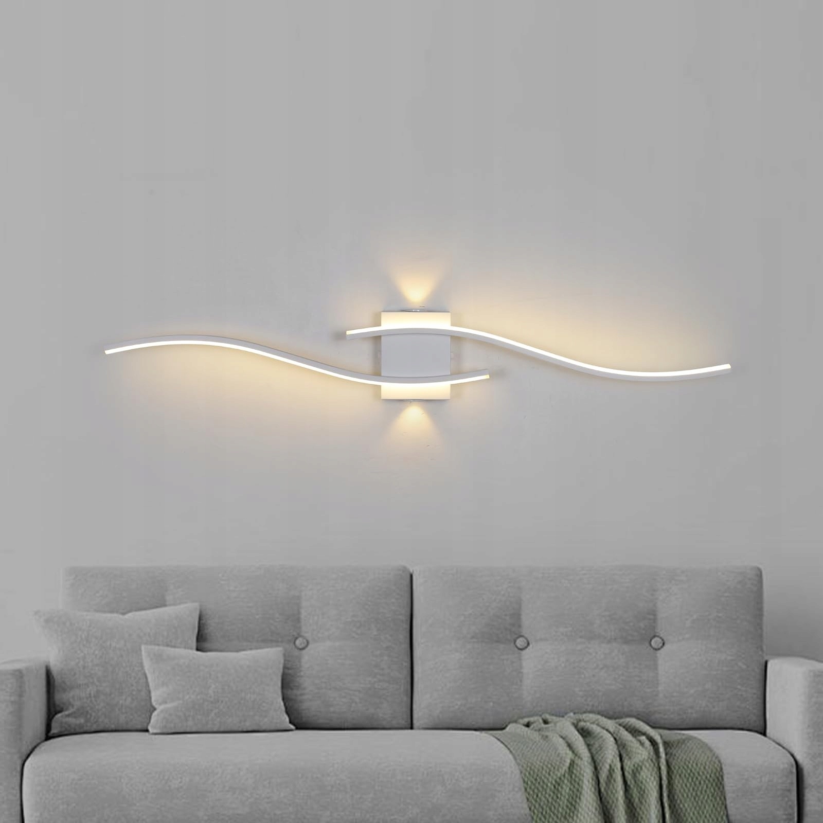 Kinkiet LED nowoczesny 120 cm 30W biały lampa ścienna dekoracyjna ciepłe św — zdjęcie 3