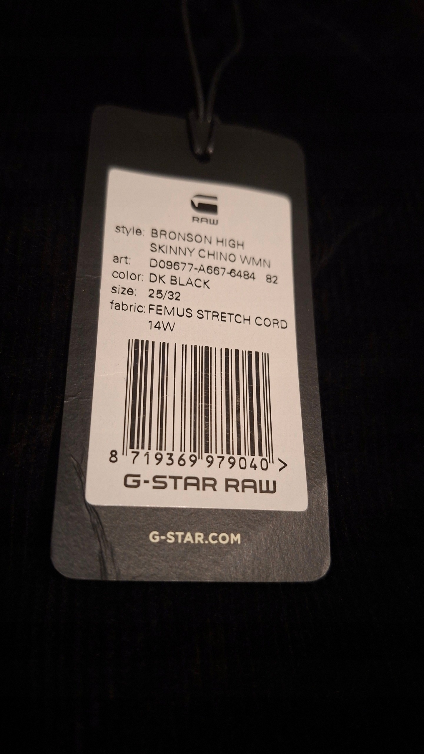 G-Star RAW damskie spodnie chino skinny ze sztruksu 25/32 — zdjęcie 8