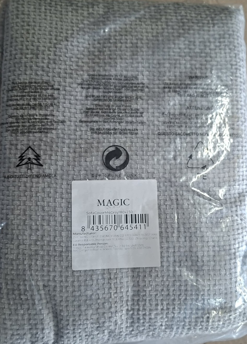 MAGIC Select Narzuta na sofę i kanapę SZARY 180x230 cm — zdjęcie 3