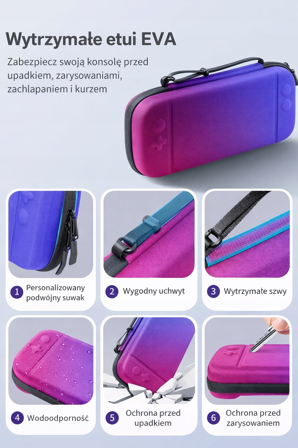 Etui do Nintendo Switch / Switch 2 twarde EVA pokrowiec organizer — zdjęcie 5