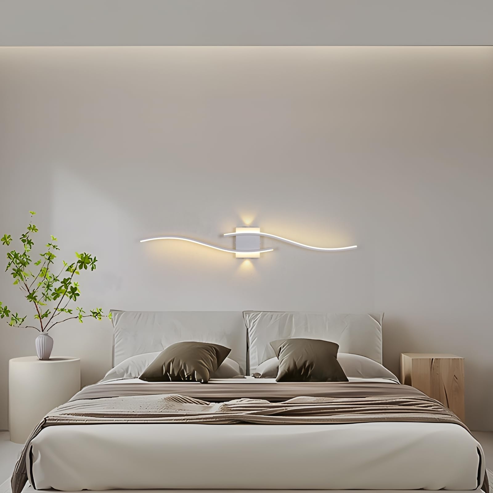 Kinkiet LED nowoczesny 120 cm 30W biały lampa ścienna dekoracyjna ciepłe św — zdjęcie 4