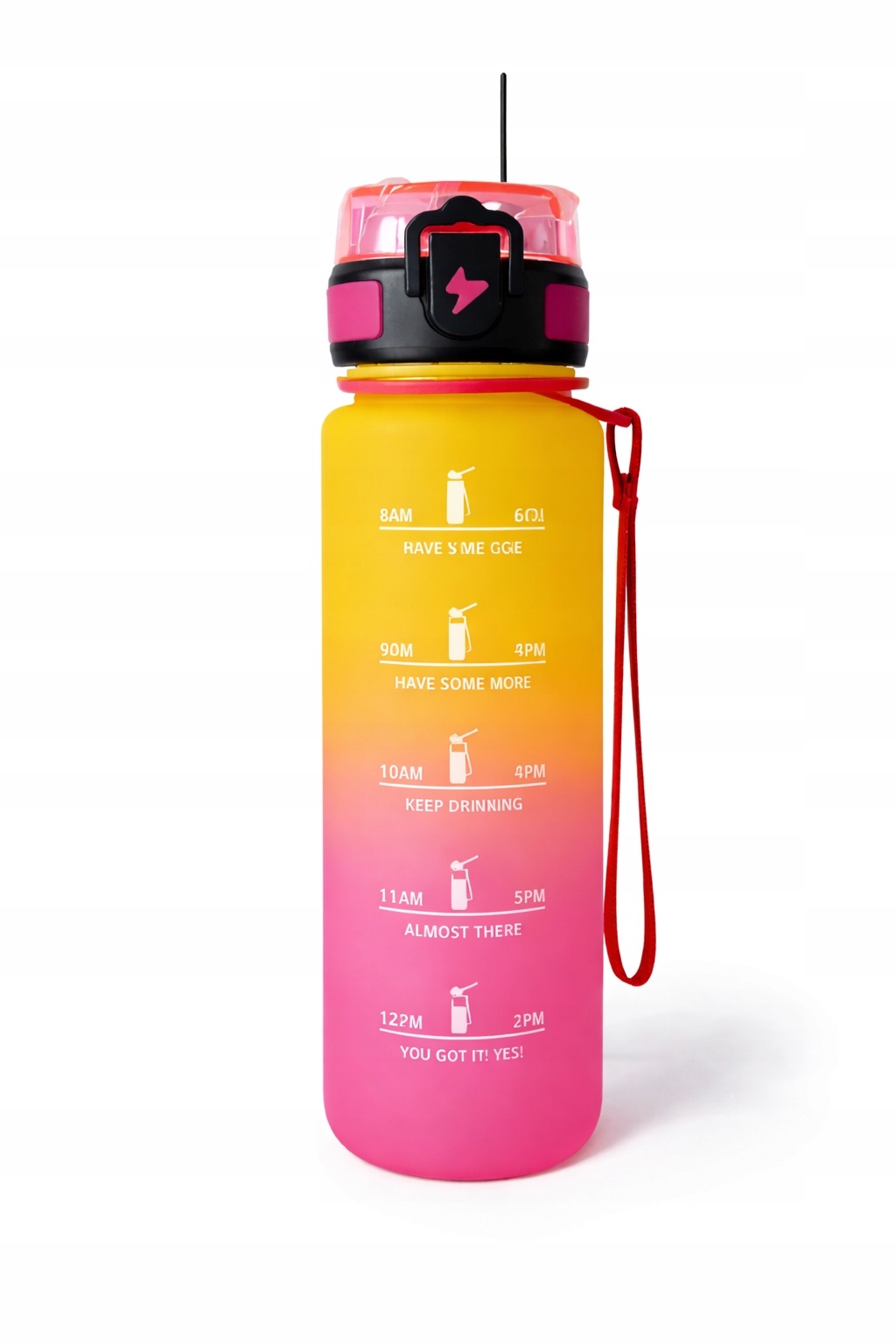 Bidon sportowy na wodę 500ml z blokadą i podziałką motywacyjną BPA FREE — zdjęcie 2