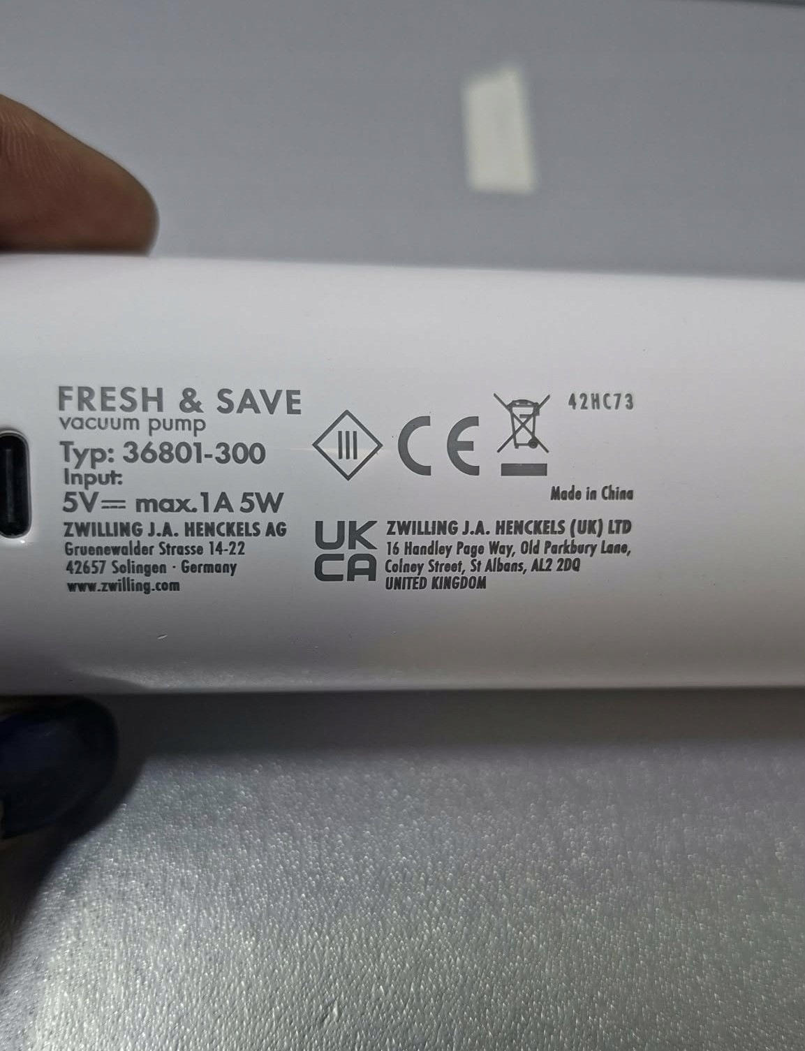 ZWILLING Fresh & Save pompka próżniowa elektryczna 5W 36801-300 biała — zdjęcie 8