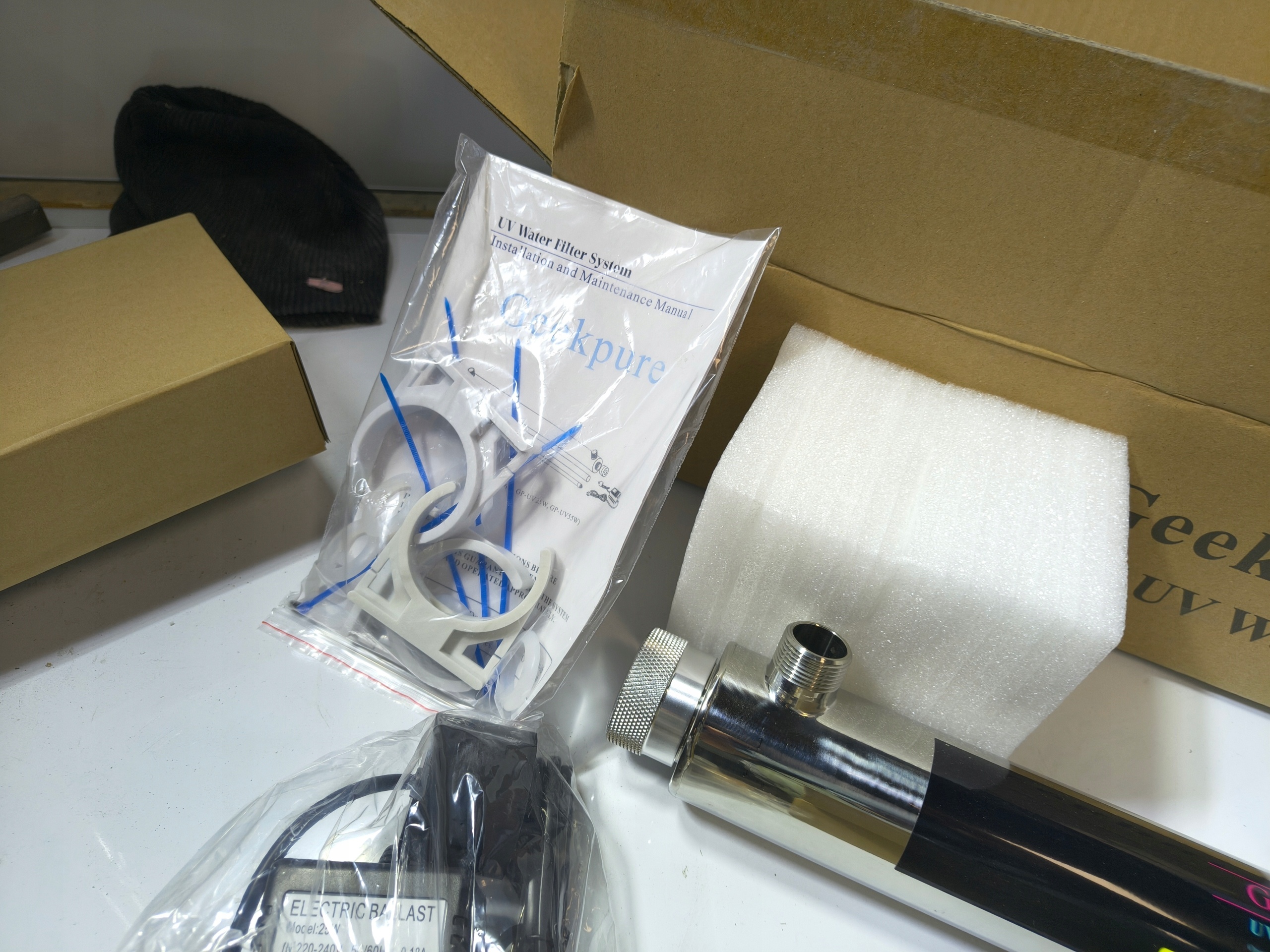 Filtr UV do wody Geekpure 25F stal nierdzewna lampa UV zestaw — zdjęcie 3