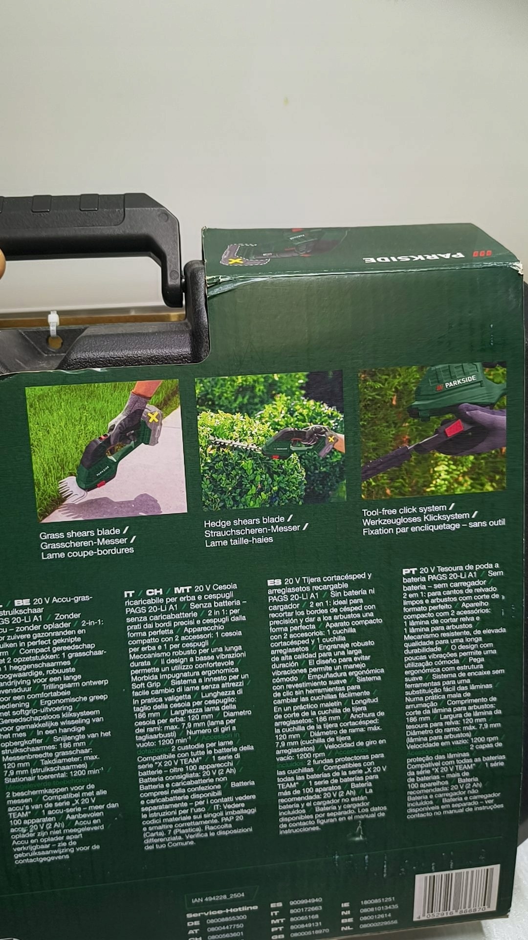 Parkside nożyce do trawy i krzewów PAGS 20-Li A1 20 V 18,6 cm — zdjęcie 6