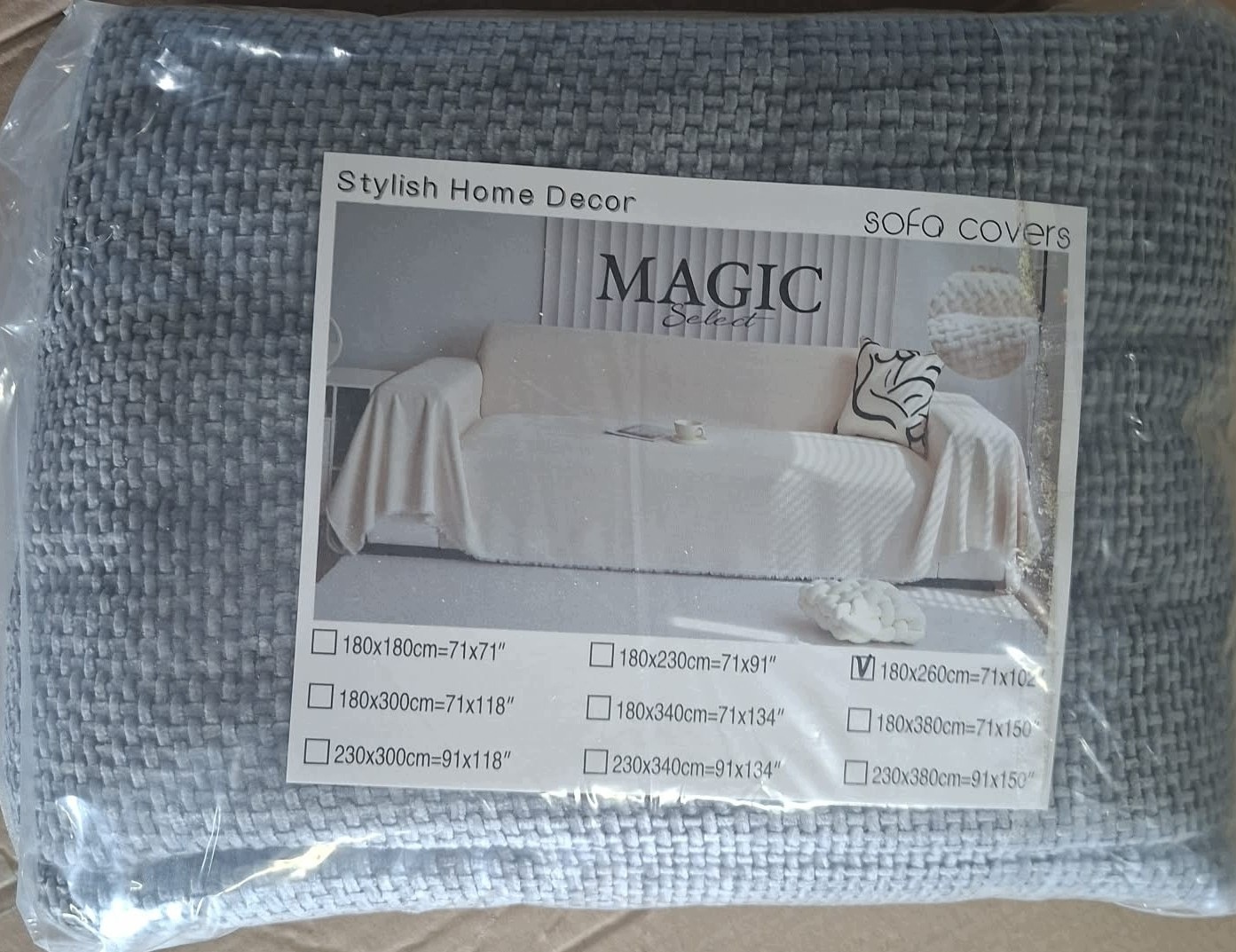 MAGIC Select Narzuta na sofę i kanapę CIEMNOSZARA 180x260 cm — zdjęcie 4