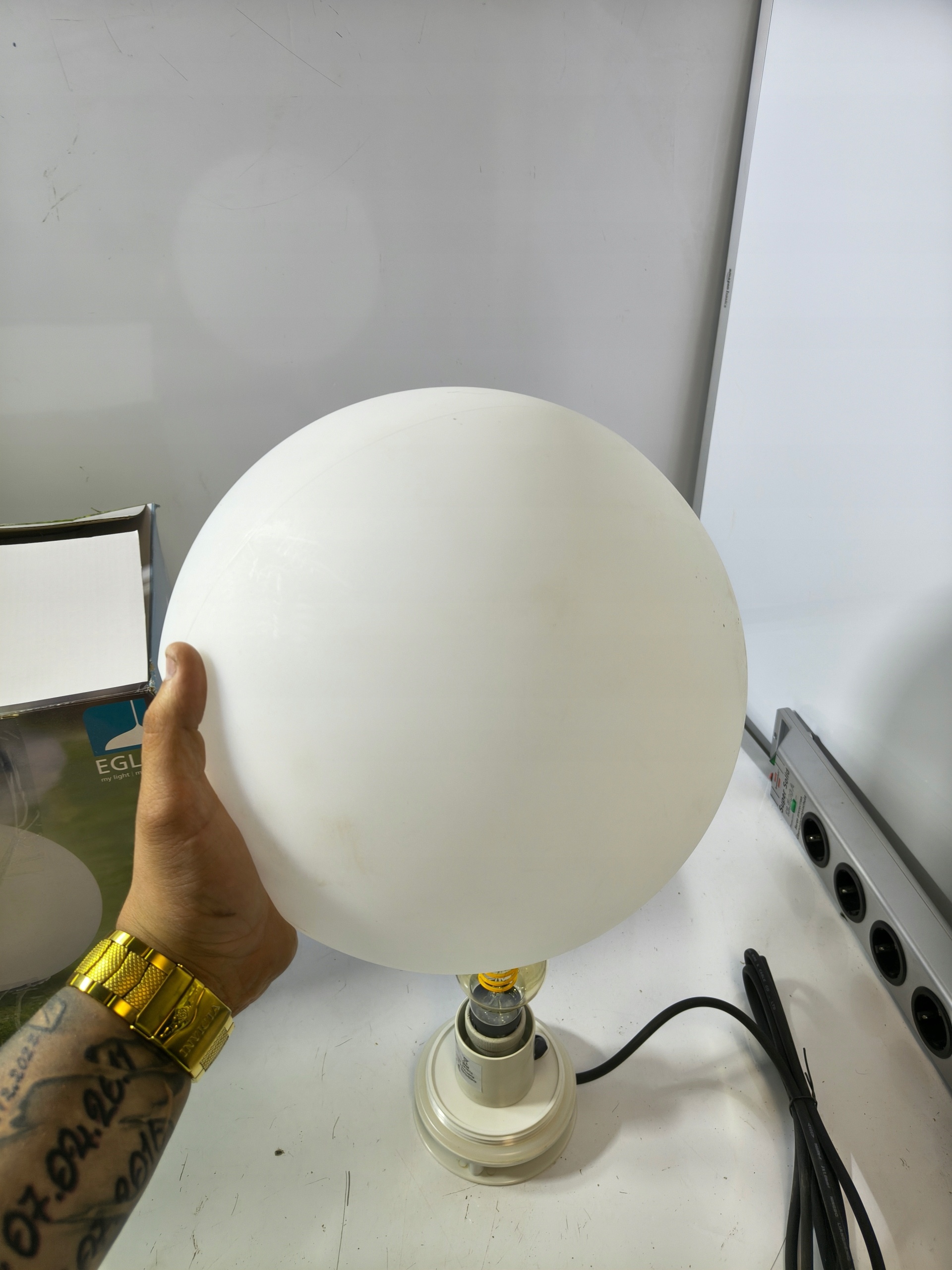 EGLO Monterolo lampa ogrodowa kula 30 cm E27 IP65 2 m z żarówką philips — zdjęcie 3