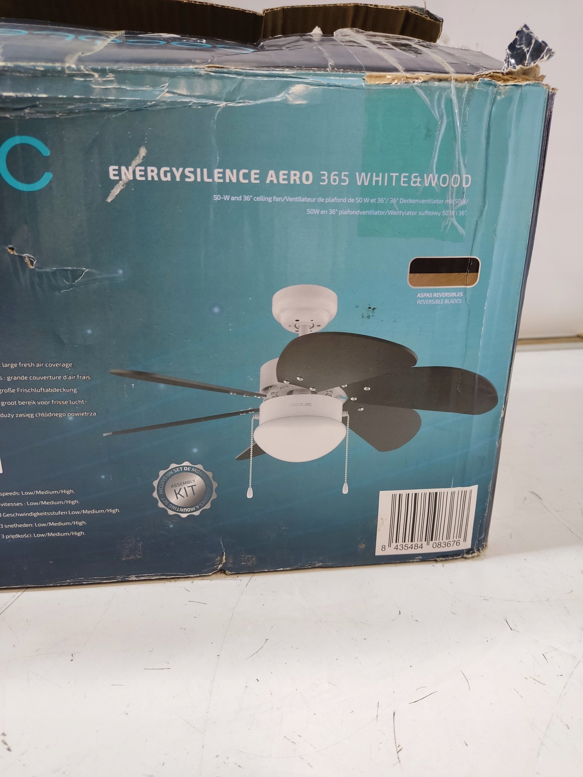 Wentylator sufitowy Cecotec EnergySilence Aero 365 White&Wood LED 36" — zdjęcie 9