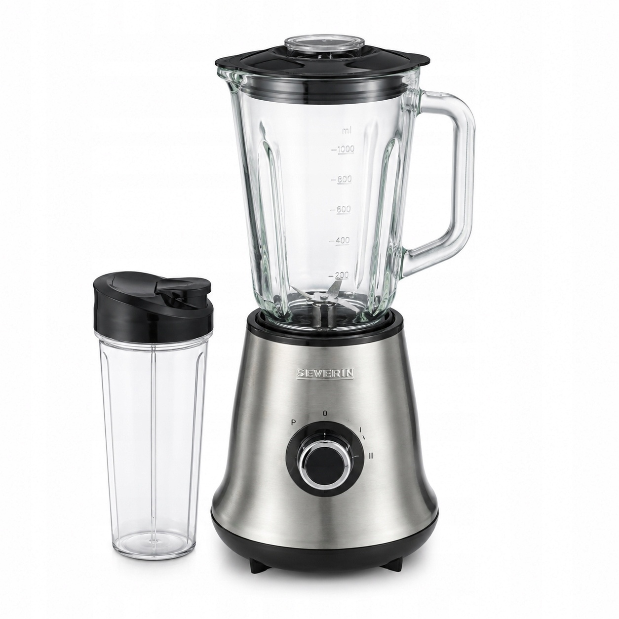 Blender kielichowy Severin 2w1 Smoothie Mix&Go 500W szklany stal nierdzewna — zdjęcie 2