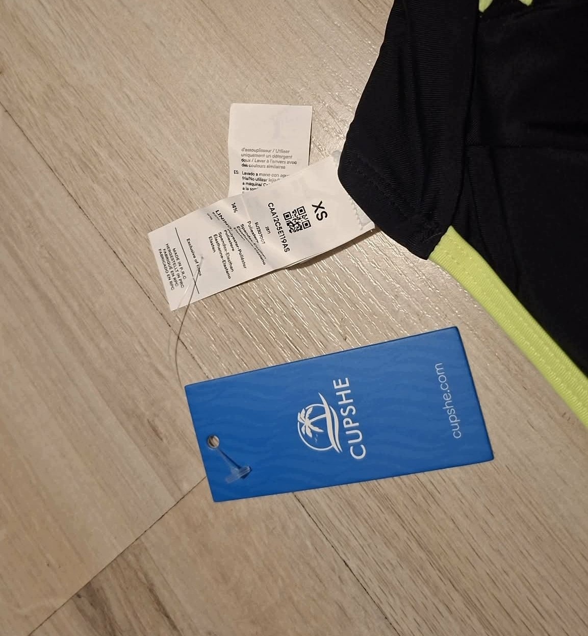 CUPSHE Bikini Damskie Czarne Dwukolorowe Strój Kąpielowy XS — zdjęcie 7
