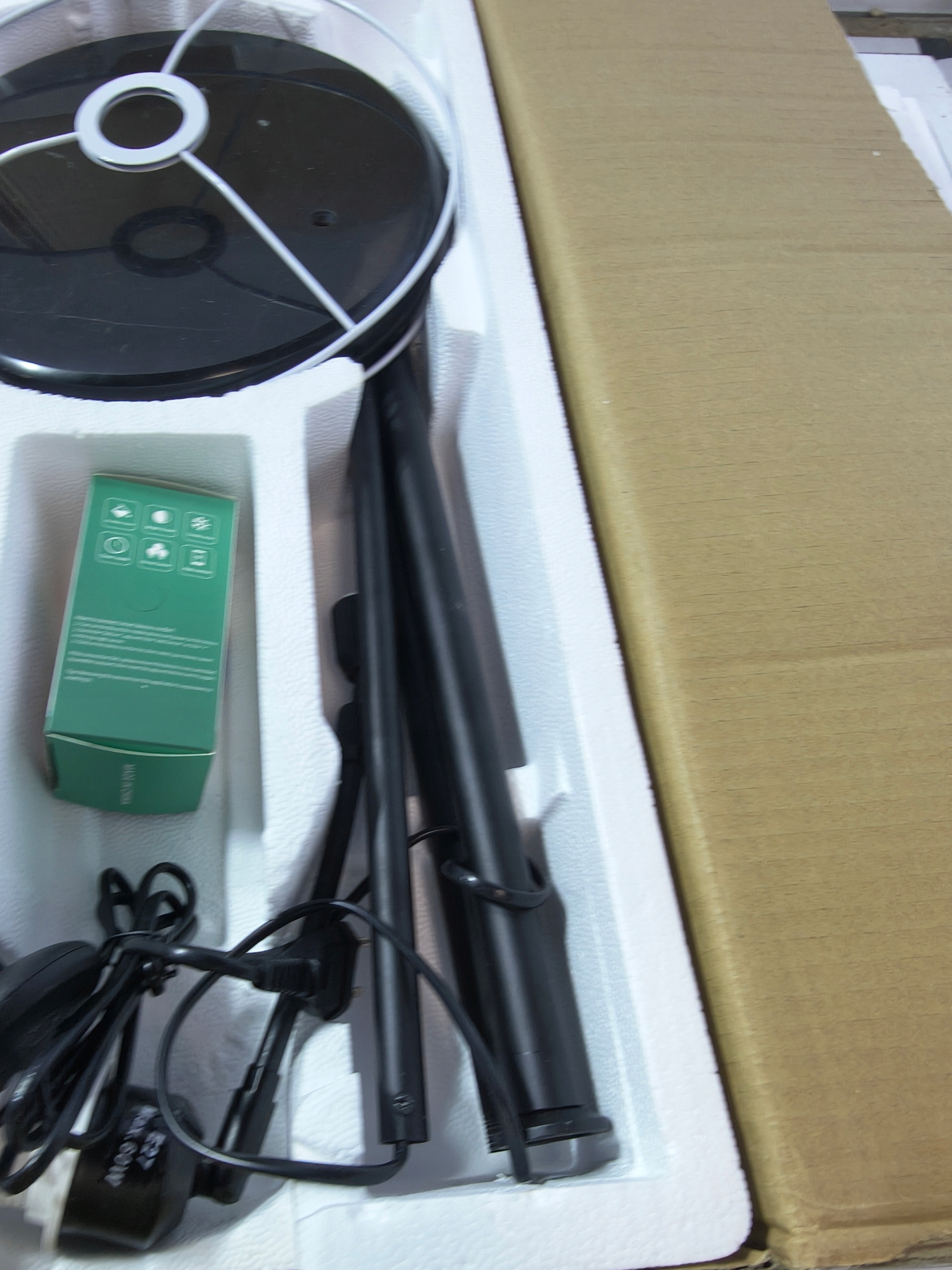Lampa Podłogowa Stojąca LED E27 z Abażurem Beżowa Czarna 60W Nowoczesna — zdjęcie 8